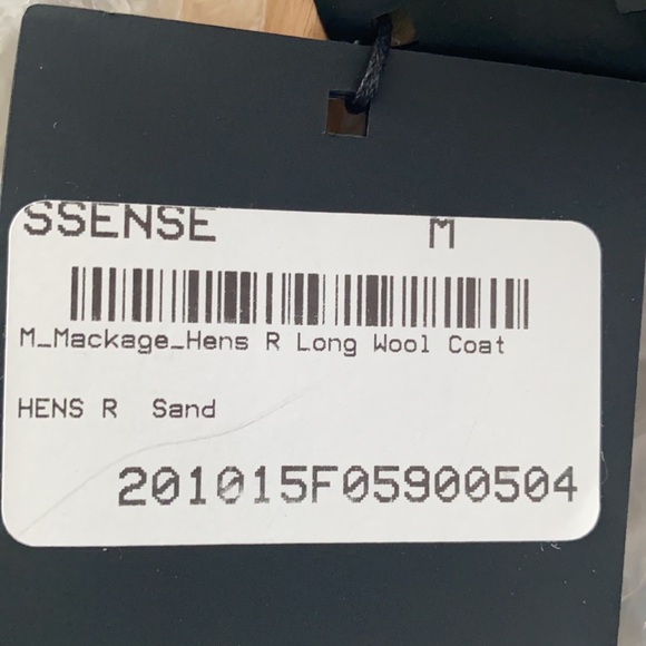 Beige Long Wool Hens Coat Mackage size M - Picture 6 of 6